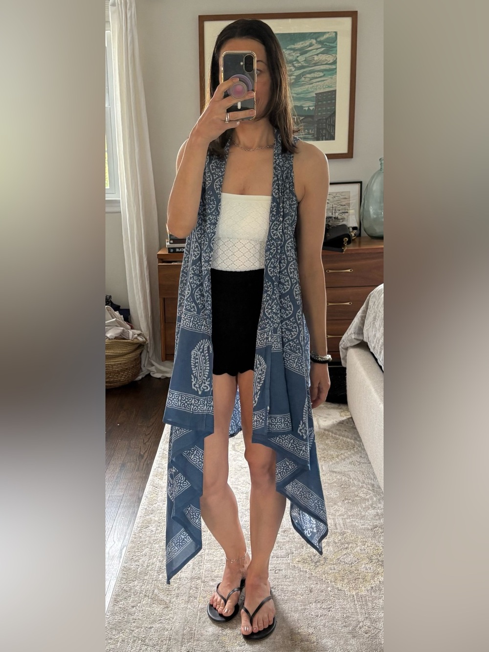 Block Print Beach Coverup Wearable Scarf